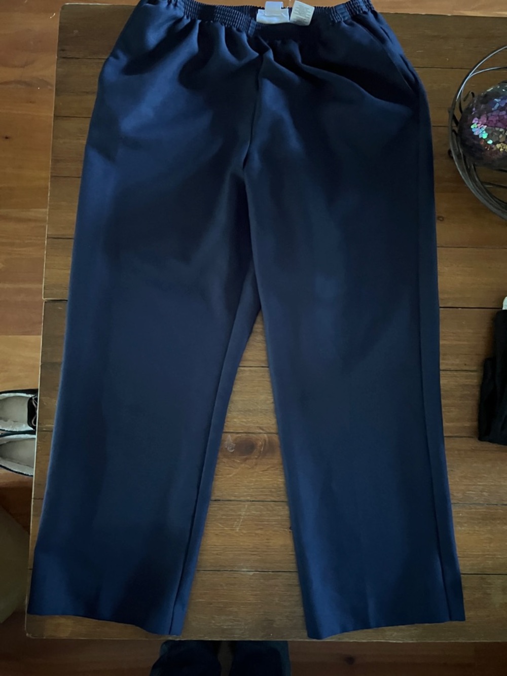 Alfred Dunner Navy Elastic-Waist Dress Pants